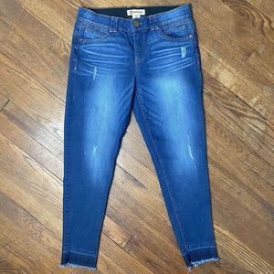 Democracy Ab Technology Jeans Size 10 Blue Distressed Cotton Blend Stretch